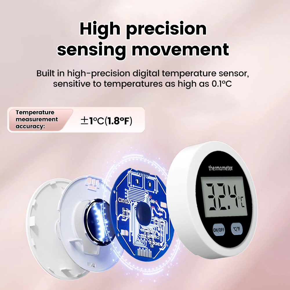 Termómetro Digital LCD, Mini termómetro redondo de temperatura, Sensor, Monitor para acuario, pecera, 50 ~ + 110 ℃