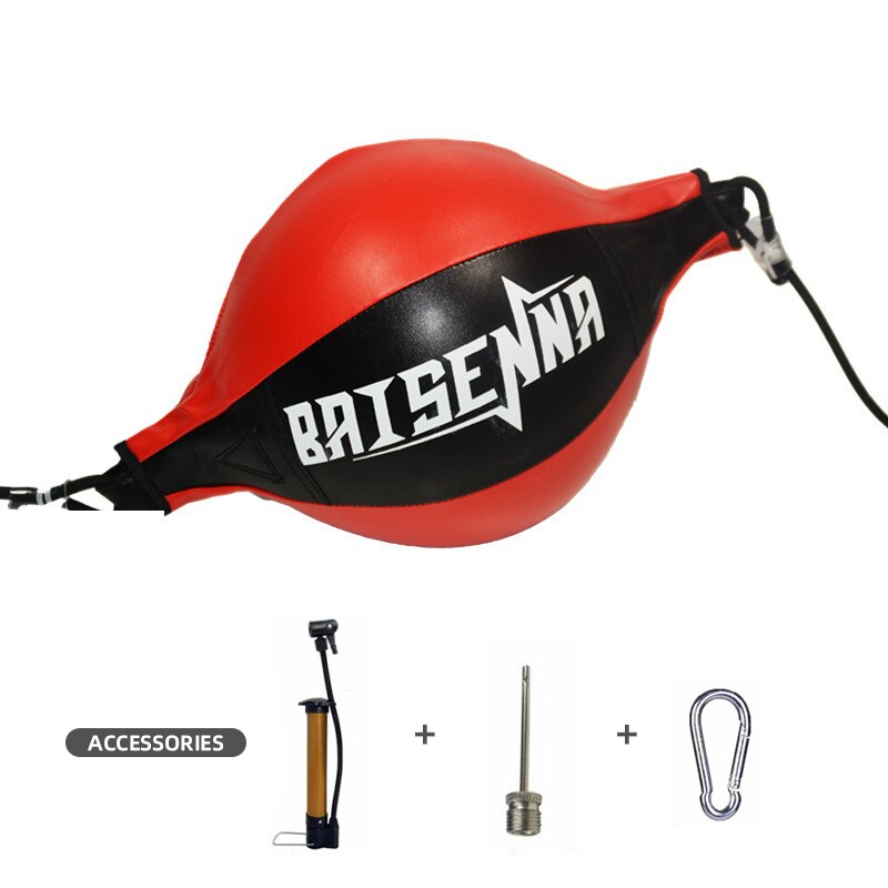 Bolsa de boxeo con anillo de bloqueo MMA para adultos, Bola de boxeo de PU, pera, bolas de velocidad para reflejos, equipo deportivo de Fitness, entrenamiento inflable: red