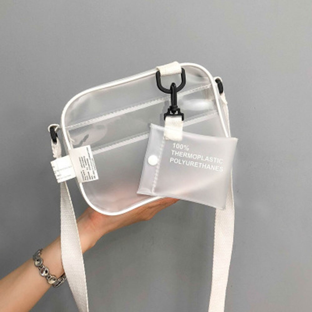 Women Clear Tote Bag Pvc Handbag Shoulder Transparent Beach Clutch Purse Diagonal Bag