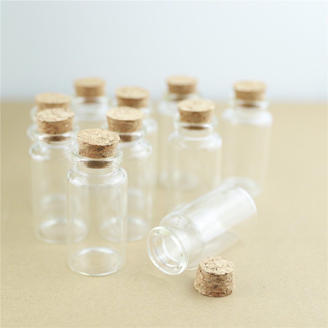 50pcs/lot 30*60mm 25ml DIY Mini Wishing Glass Bottles Cork Crafts Jars ...