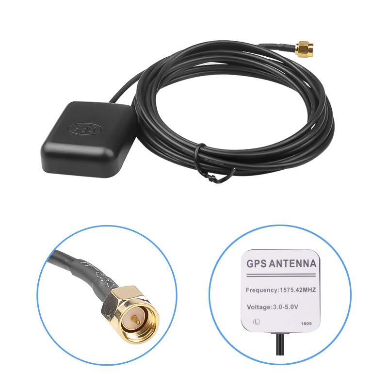 Auto Gps Antenne Sma Connector 2M Kabel Gps Ontvanger Auto Antenne Adapter Met 90 Graden Connector Voor Auto Navigatie speler