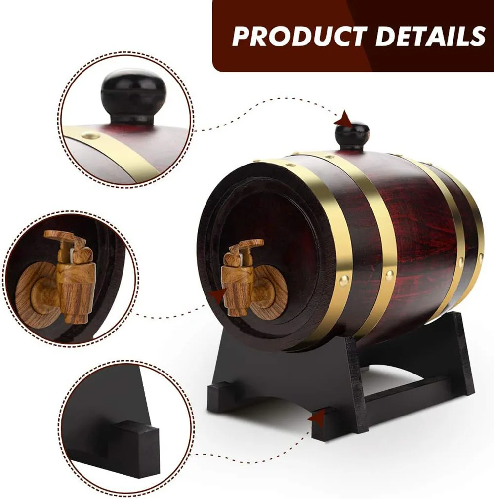 3l trætønder vintage egetræ ølbrygning værktøjer tap dispenser til romkande whisky vin bar værktøjer hjemme whisky tønde karaffel