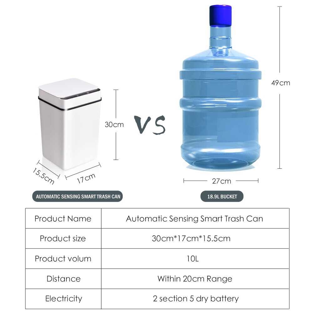 Smart Trash Can Home Intelligent Waste Bin Induction Garbage Bucket Electric Sensor Automatic Trash Bin For Kitchen Bathroom