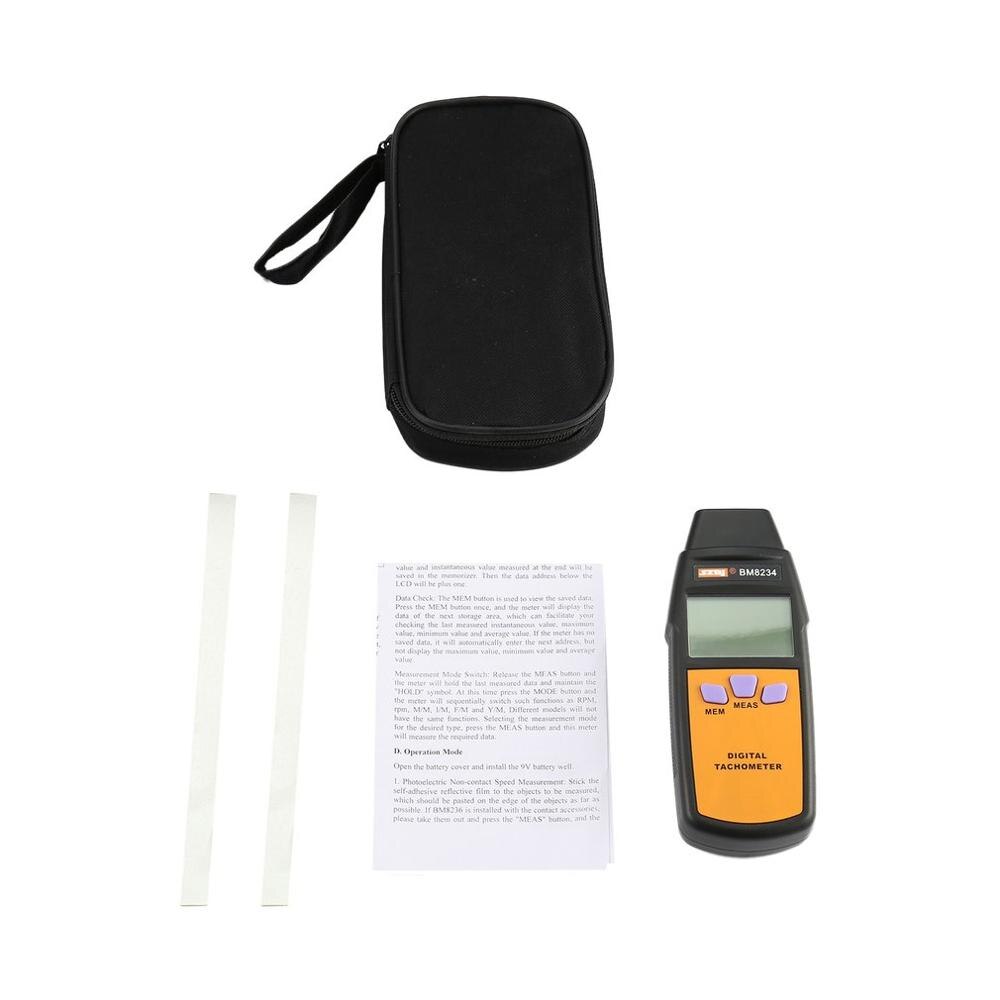 Digital Tachometer Photoelectricity Tachometer SZBJ BM8234 Universal Car Marine Handheld Tacho No Contact Tach Meter 99996RPM