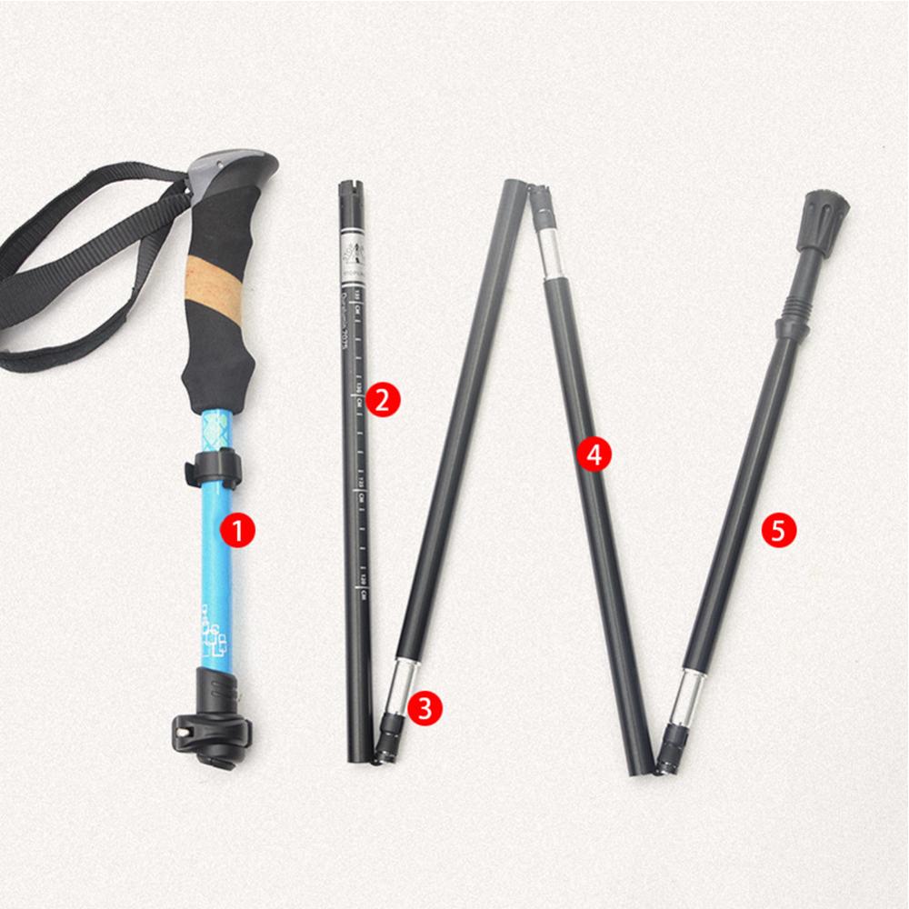 Trekking Poles Ultralight Folding Aluminum Walking Sticks Foldable Trail Running Poles Collapsible Hiking Sticks