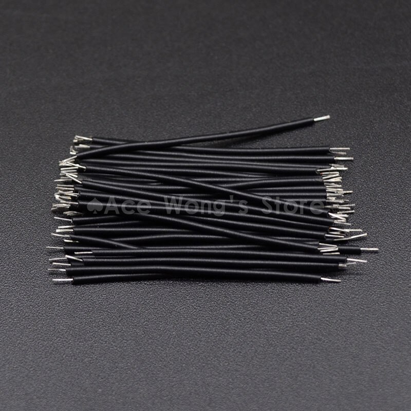 100PCS/LOT Tin-Plated Breadboard PCB Solder Cable 24AWG 5cm Fly Jumper Wire Cable Tin Conductor Wires 1007-24AWG Connector Wire: Black / 24 AWG