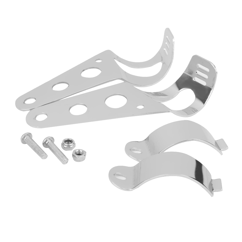 Paar 35mm-43mm motorfiets chromen houder koplamp montagebeugels ondersteuning