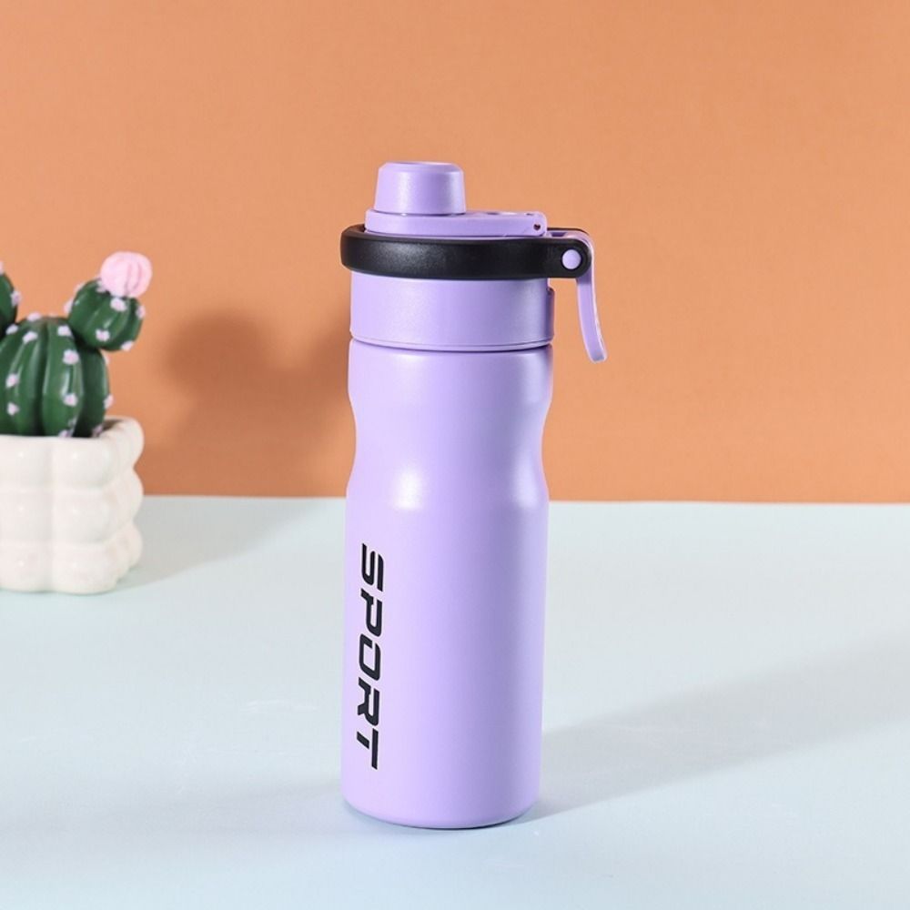 550ml Spray Insulated Water Bottle Large Capacity Leak Proof Sports Water Bottle Spray Cooling with Mist Cooling & Straw