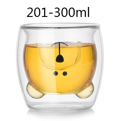 Varmebestandigt glas vandkop dobbelt lag krus med låg drik mælk kaffe juice kopper isoleret kop drikke flaske drikkevarer: F -2
