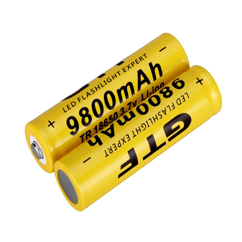 18650 Batteries 3.7V 9800mAh 18650 Rechargeable Li-ion Battery for Flashlight Torch Led Light +2 slot 18650 battery Charger