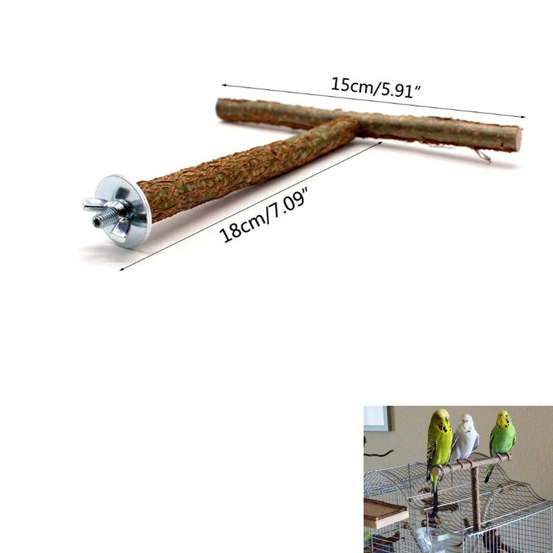 Papegoja t-formad stock gunga stativ bar, husdjur leksak papegojor fågel stativ bar papegoja bett tugga leksaker gunga medium och små fåglar vila lek: T