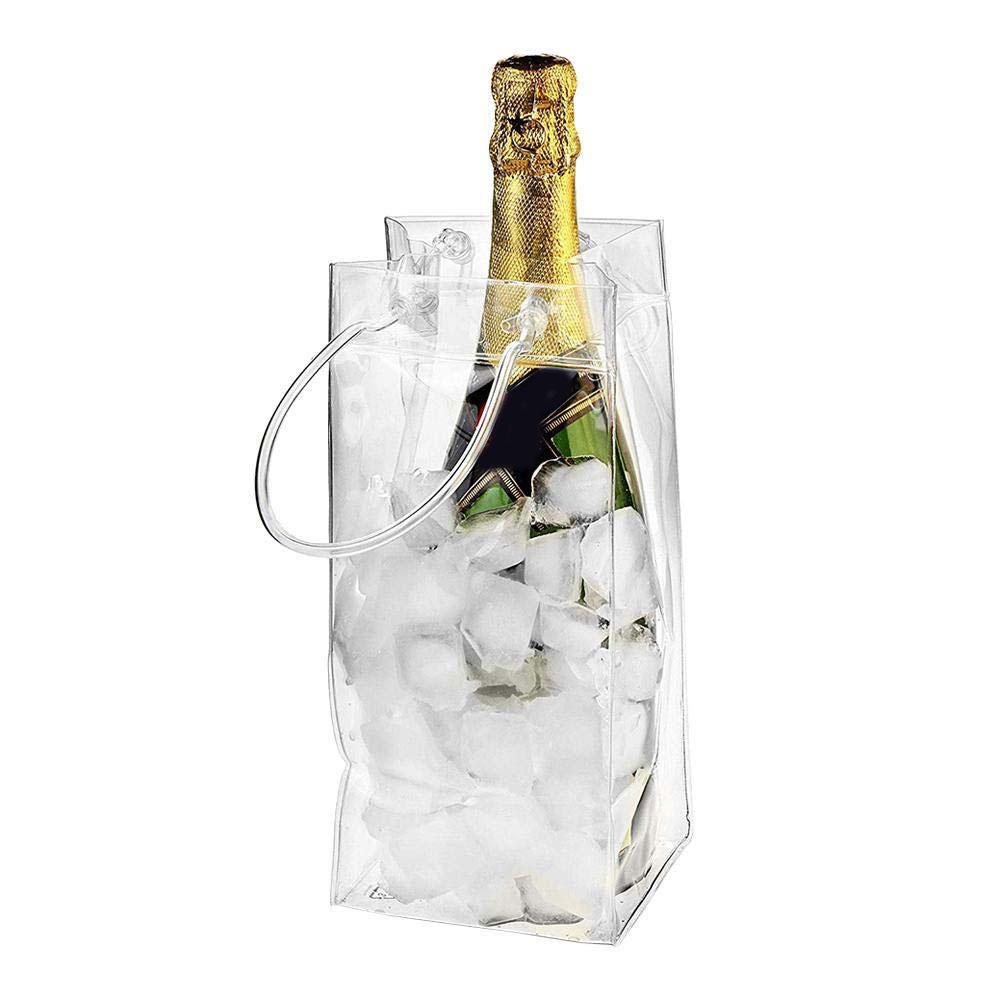 Køletaske pvc anti-lækage gennemsigtig kølet champagne rødvin flaske is mulepose picnic mad køleboks mule opbevaring