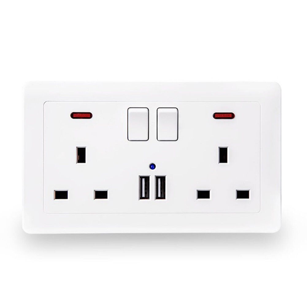 Car with 2 USB Smartphone High Speed Charger Wall Plug UK Twin Socket 2 Way 13A Port Jump Starter: 01