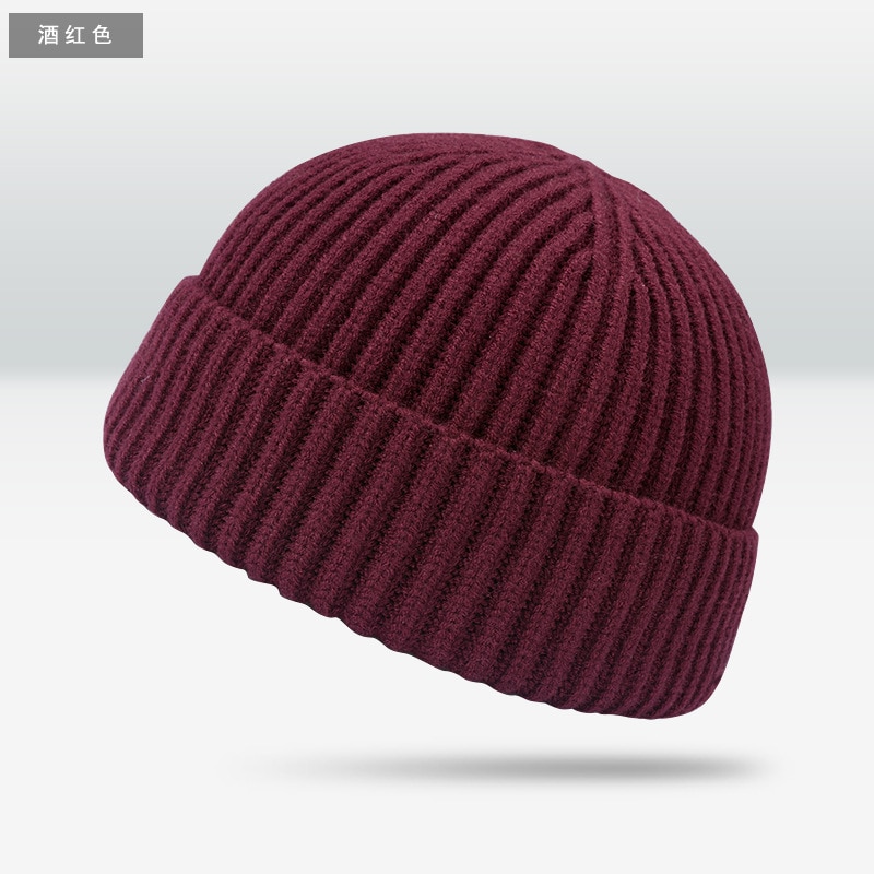 Tj-tianjun kort kuppel rogue hat herre koreansk strikning kold hue melon skin hat yapi kvinders hip hop udlejer hat uld hat