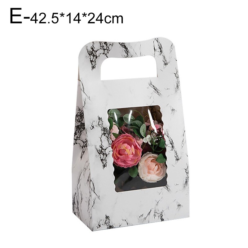 Flower Box Handbag Bouquet Packaging Show Window Bag DIY Supplies Cardboard Boxes: E