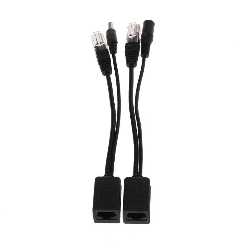 RJ45 Injector POE Splitter Adapter Cable Kit Passive Power Over Ethernet 12-48V RJ45 Female to RJ45 Male + Power Out