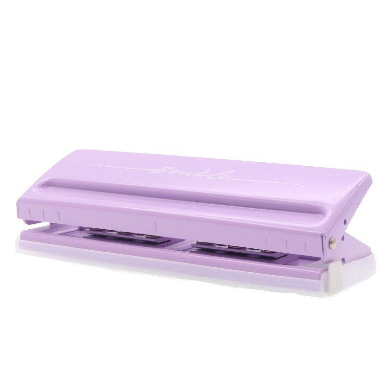 Perforadora de 6 agujeros para cuaderno A4, A5, A6, B7, hoja suelta ajustable, perforadora comercial para planificador lácteo, página interior, capacidad de 6 hojas: Purple
