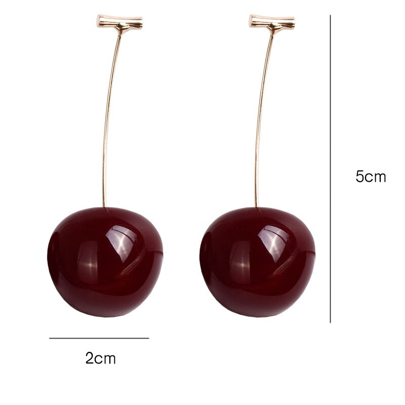 Fruit européen et américain longue oreille ongles tempérament cerise cerise boucles d'oreilles dame boucles d'oreilles