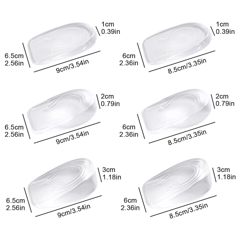 Silikon-Gel-Einlegesohle zur Erhöaufgehängt der Höer, Fersenhebeinsätze, Schuh- und Fußpflegeschutz, elastisches Kissen, Fußgewölbe-Stützeinlage für unisex