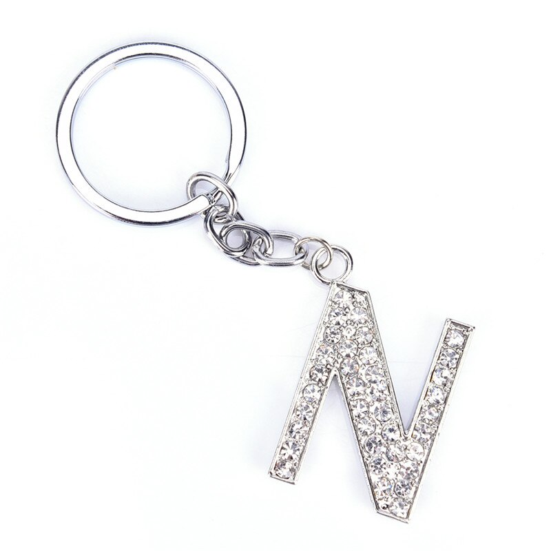 Crystal Rhinestone Alfabet Sleutelhanger Beginletter Sleutelhanger Keten Unisex Sleutelhanger Letters: N