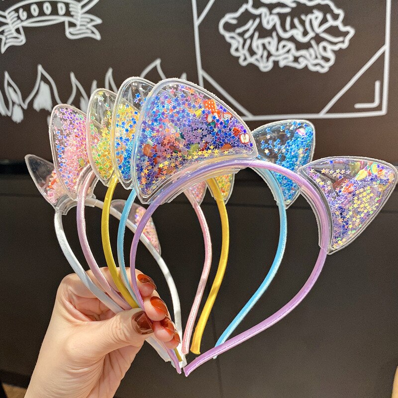 1Pcs Leuke Kat Oren Hoofdband Baby Meisjes Haarband Koreaanse Kinderen Prinses Kids Haarband Props Party Meisjes Haar accessoires