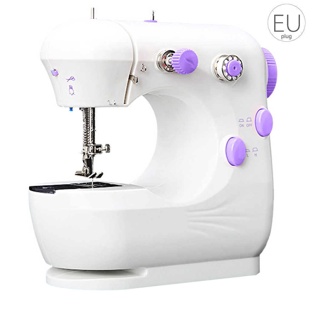 Mini Electric Sewing Machine Portable Household Sewing Machine Beginner Tailors Crafting Mending Machine EU Plug/US Plug: 03