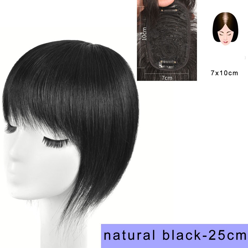 Aoosoo 2 Stijlen Lange Rechte Haar Met Zwart Bruin Haarspeld Pony Hoge Temperatuur Fiber Hair Topper Clip In Hair Extensions: 2