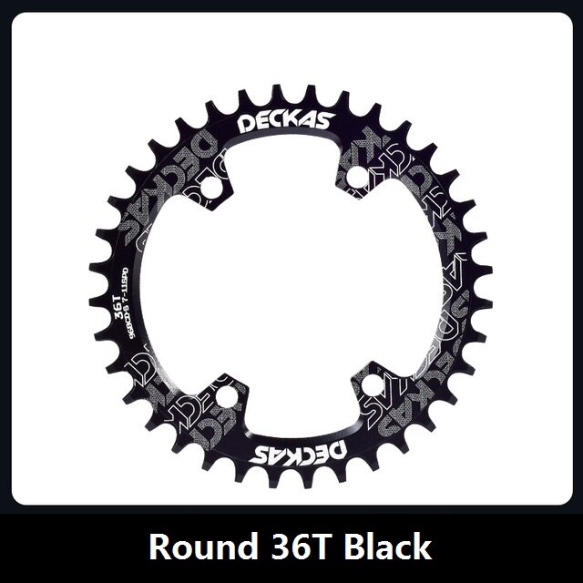 Deckas 96BCD Round / Oval Narrow Wide Chainring 32T 34T 36T 38T Mountain Bike Chainring for SHIMANO XT SLX M7000/M8000/M9000: Round 36T Black