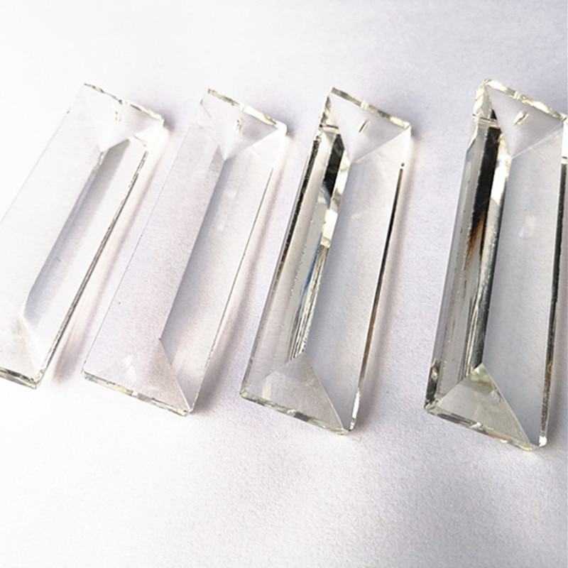 20 Stks/partij Crystal Clear Glas Prisma Hanger In Een Gat Kristal Kroonluchter Onderdelen Crystal Lamp Prisms Opknoping Bruiloft Decoratie