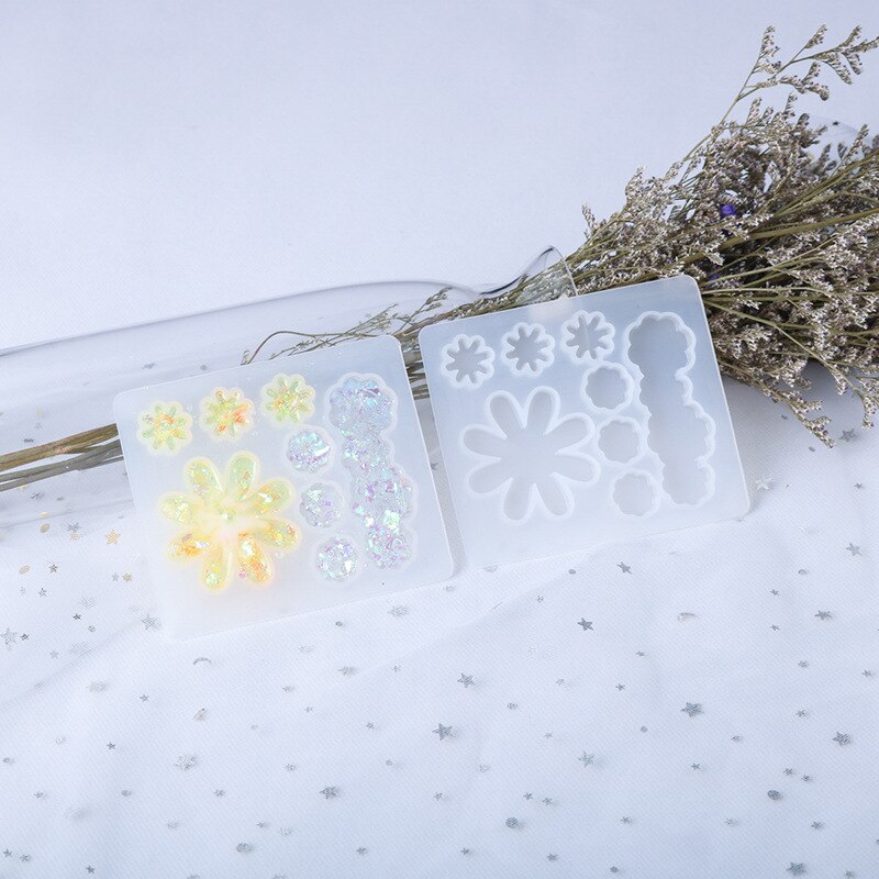 DIY Crystal Epoxy Hairpin Resin Silicone Mold Handmade Head Flower Hairpin Pendant Earrings: H