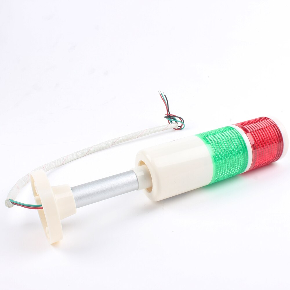 Lampe de pile de signalisation industrielle, 2 couleurs, lampe de sécurité, rouge, vert, LED, lampe en plastique blanc, 2 couches avec base
