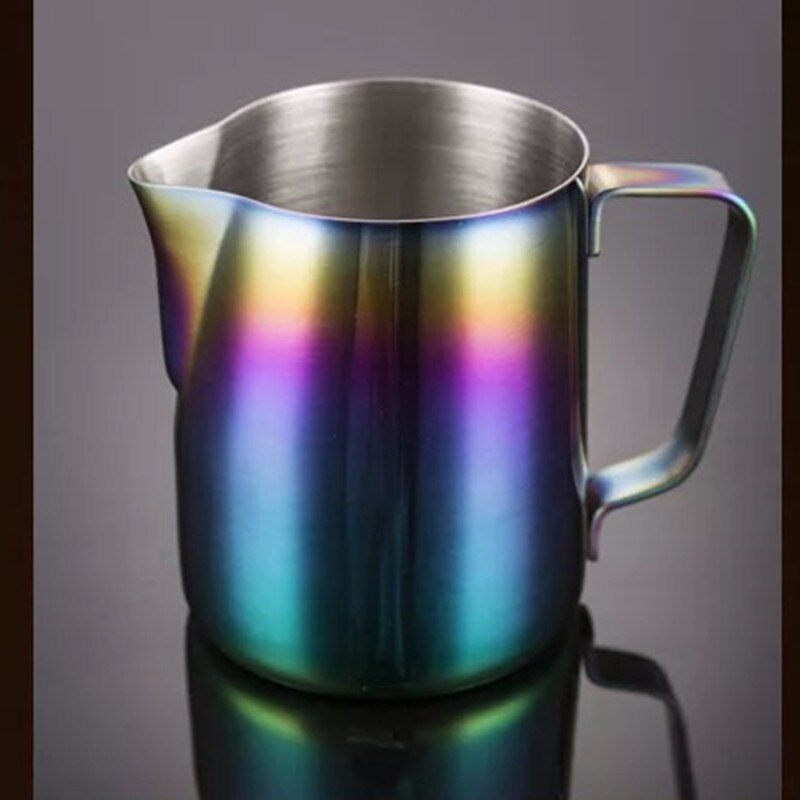 Moussage café pichet tirer fleur tasse avec thermomètre intégré appuccino lait Pot expresso tasses Latte Art lait: colorful / 350ml