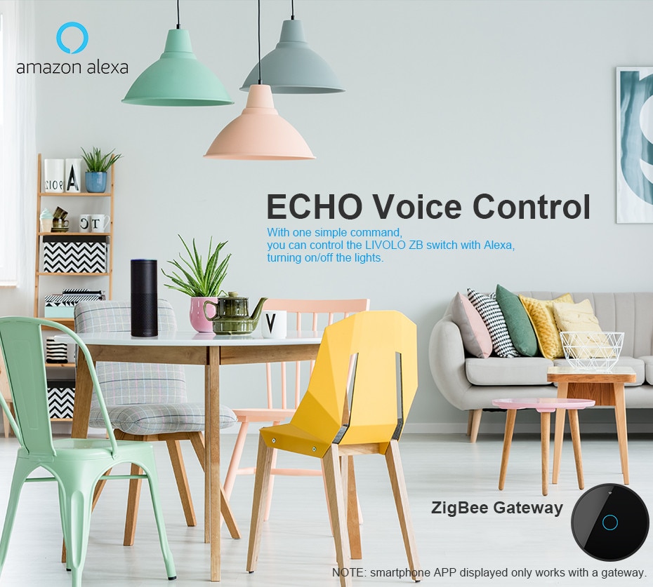 LIVOLO – interrupteur mural tactile intelligent ZigBee, 2 voies croisées, commande sans fil, avec minuterie, compatible avec Google Home, Alexa et Echo, Standard ue