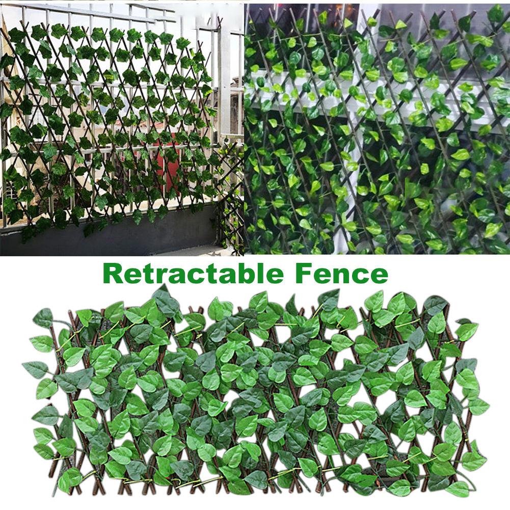 Artificial Wood Expanding Trellis Fence Retractable Fence Artificial Garden Plant Fence UV Protected Privacy Screen