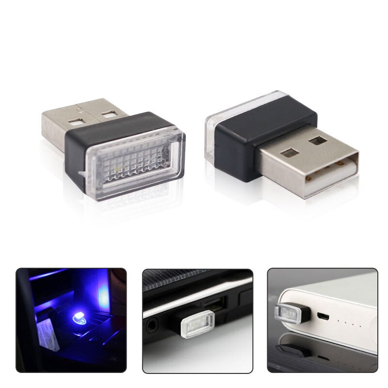 2 stk bil usb lille lys ledet atmosfære lampe modificeret belysning indretning til tesla model 3 x s bil tilbehør