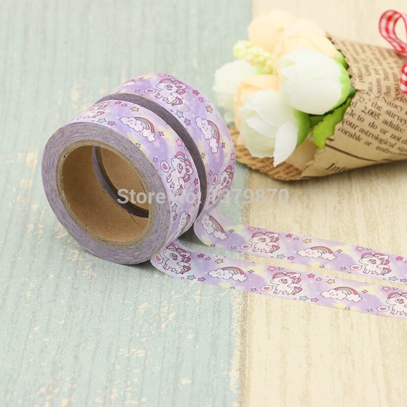 Regenboog Eenhoorn Diy Planner Scrapbooking Japanse Washi Tape Masking Tape Kantoor En Ambachtelijke Briefpapier 10M Roll