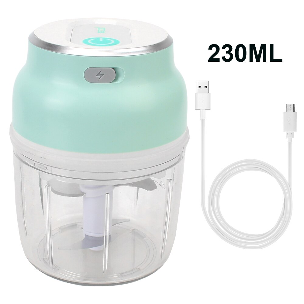 Garlic Artifact Mini Crushed Garlic Masher Machine Electric Garlic Food Vegetable Chopper Squeezer Kitchen Gadget Meat Grinder: 230 ml