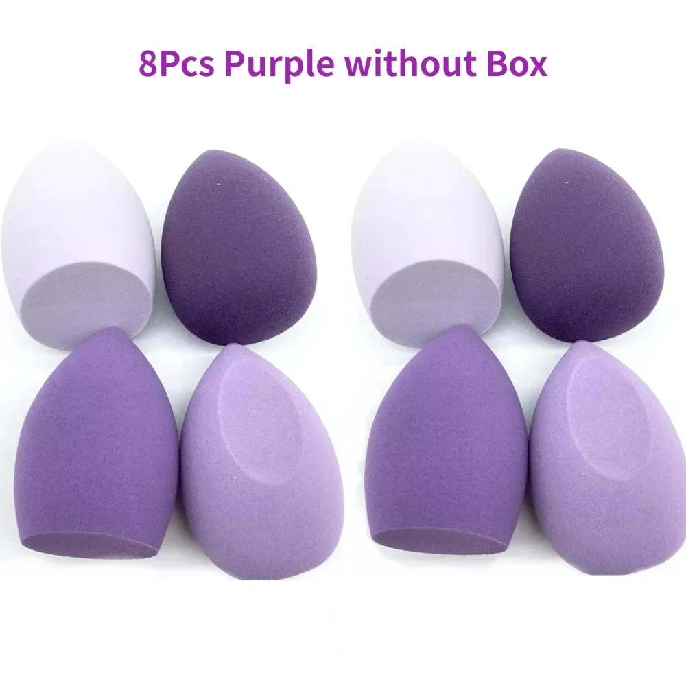 4/8 Uds esponja de maquillaje juego de licuadora huevo de belleza esponja cosmética esponjas de base suave esponja de polvo mujeres maquillaje herramientas de belleza: Rosa