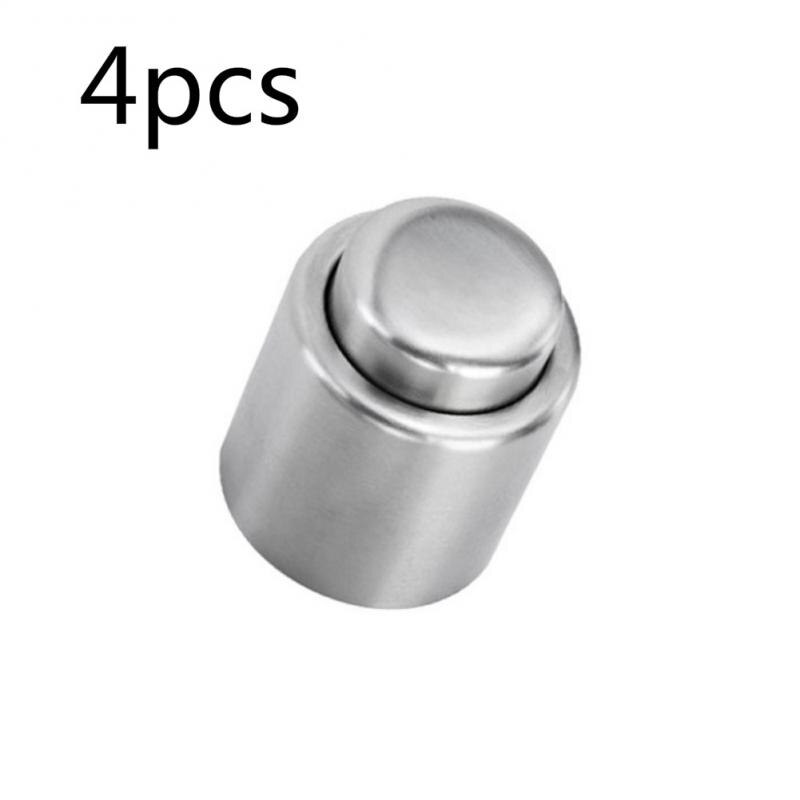 5Pcs Rvs Wijnfles Stop Vacuüm Rode Wijn Cap Sealer Verse Keeper Bar Gereedschap Fles Cover Keuken Accessoires: 4pcs