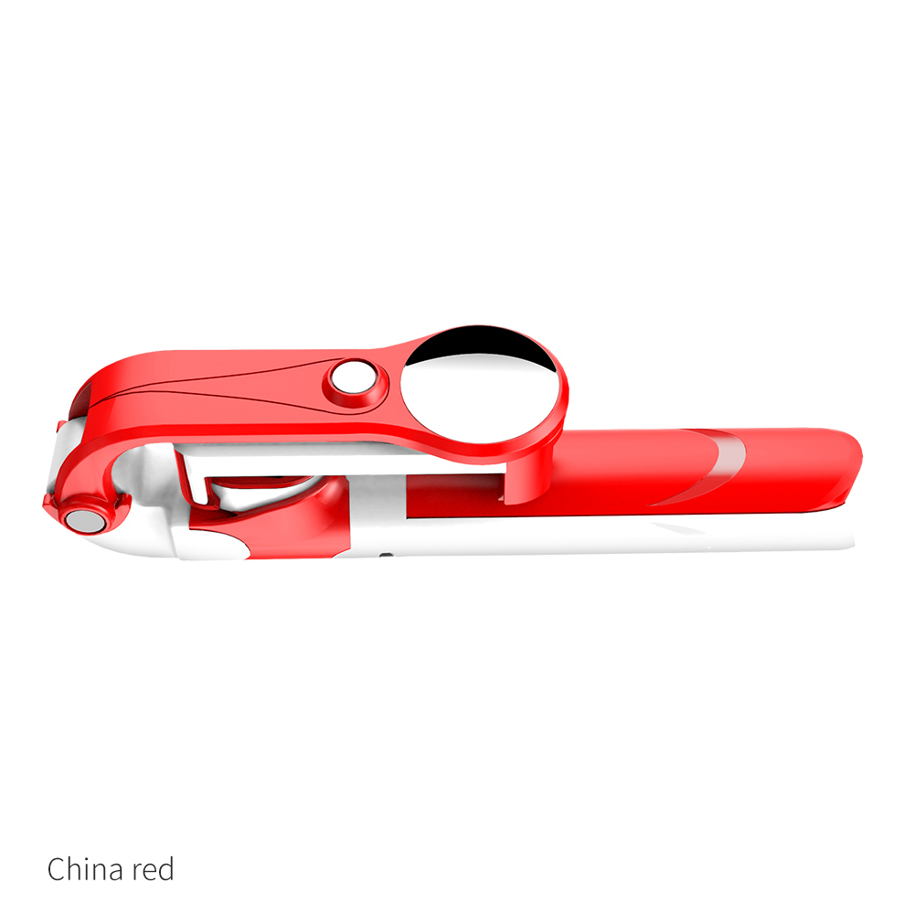 Palo de Selfie Universal con Bluetooth y espejo, Mini trípode inalámbrico, monopié extensible para iPhone, Android y Samsung: Red