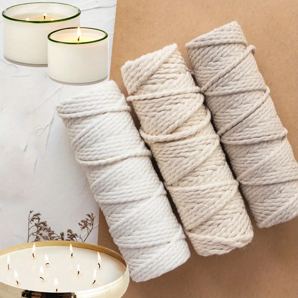 Kit de fabricación de velas con mecha de vela de 100m/rollo, mechas de velas ecológicas para herramientas de fabricación de velas DIY, para entusiastas hechos a mano