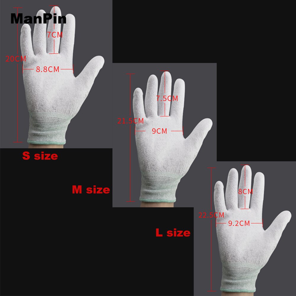 3Pcs Mobile Phone Repair ESD Anti Static PU Painted Carbon Fiber Gloves Electronic Screen PCB Soldering Working Hand Protector