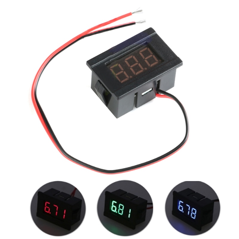 Mini Auto Voltmeter 12V Digital LED Display Volt Meter Gauge Voltage Panel Meter 2 Wires Car Accessoties for Automoble/Moto