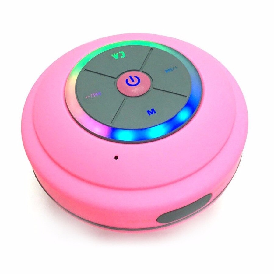 Dusche Bluetooth Lautsprecher Wasserdicht mit Saugnapf LED Licht FM Radio für samsung iphone xiaomi Auto Drahtlose Lautsprecher: rot