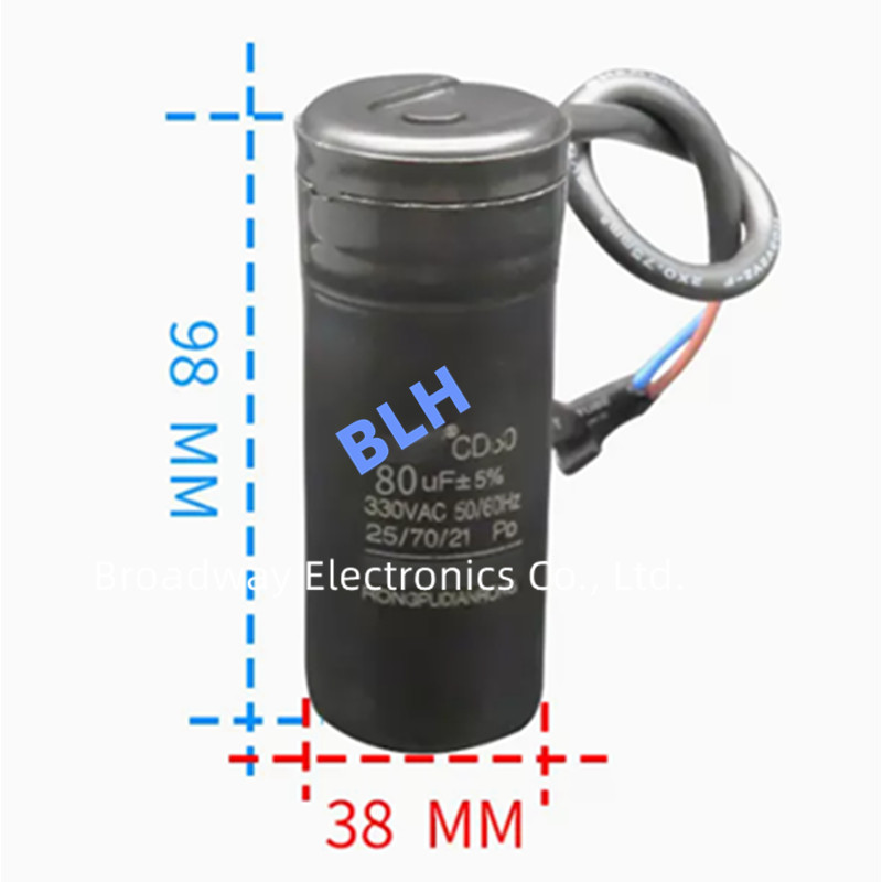 CD60 refrigerator freezer compressor starting capacitor 330V 330VAC 47UF 64UF 75UF 80UF 36-43UF 88-108UF 130-156UF 156UF 53-64UF