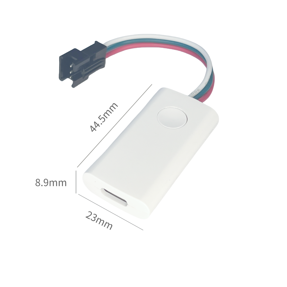 IoTorero WLED schlank Typ C USB adressierbarer Streifen-Regler, tragbar, funktioniert mit Powerbank