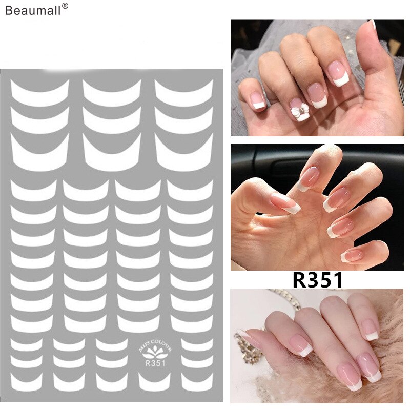 Franse Tips Nagels Manicure Terug Lijm Decal Decoraties Nail Sticker Voor Nagels Tips Beauty