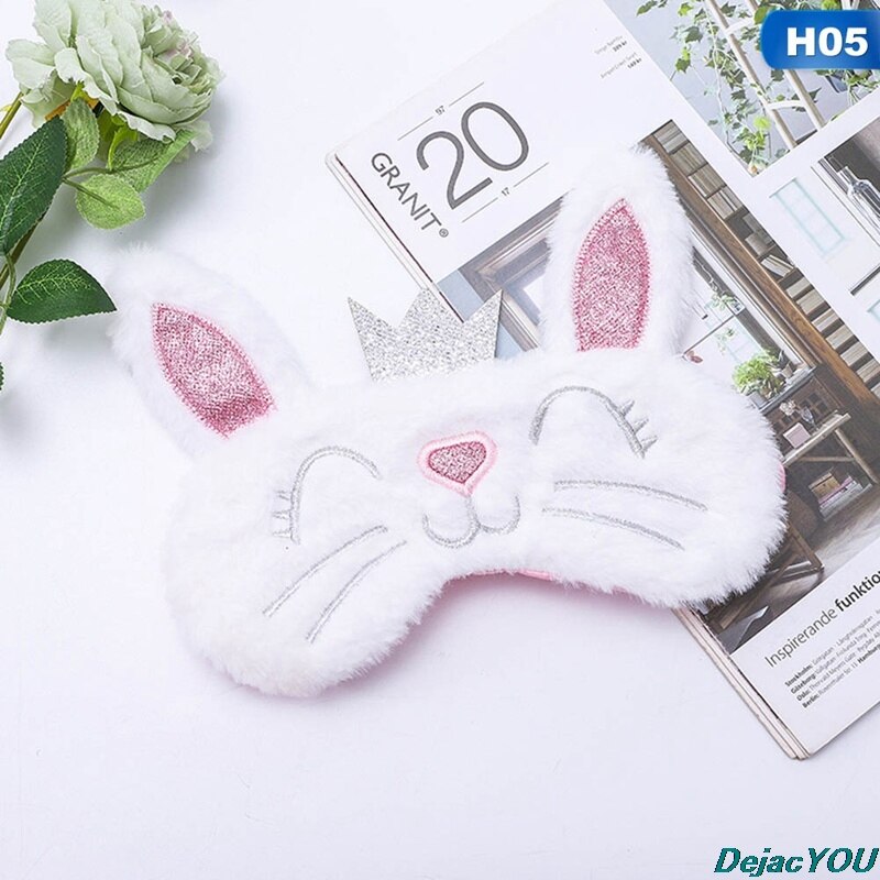 Schattige kikker kitten ogen zachte slaap oogmasker masker dier pluche oogmasker ontspannen meisje dame familie-uitstapje