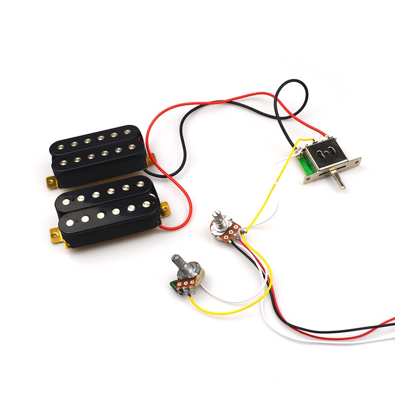 SSS SSH HH Electric Guitar Pickup Wiring Harness Prewired 5-way Switch 2T1V for ST Electric Guitar Black White Guitar Parts: HH Black