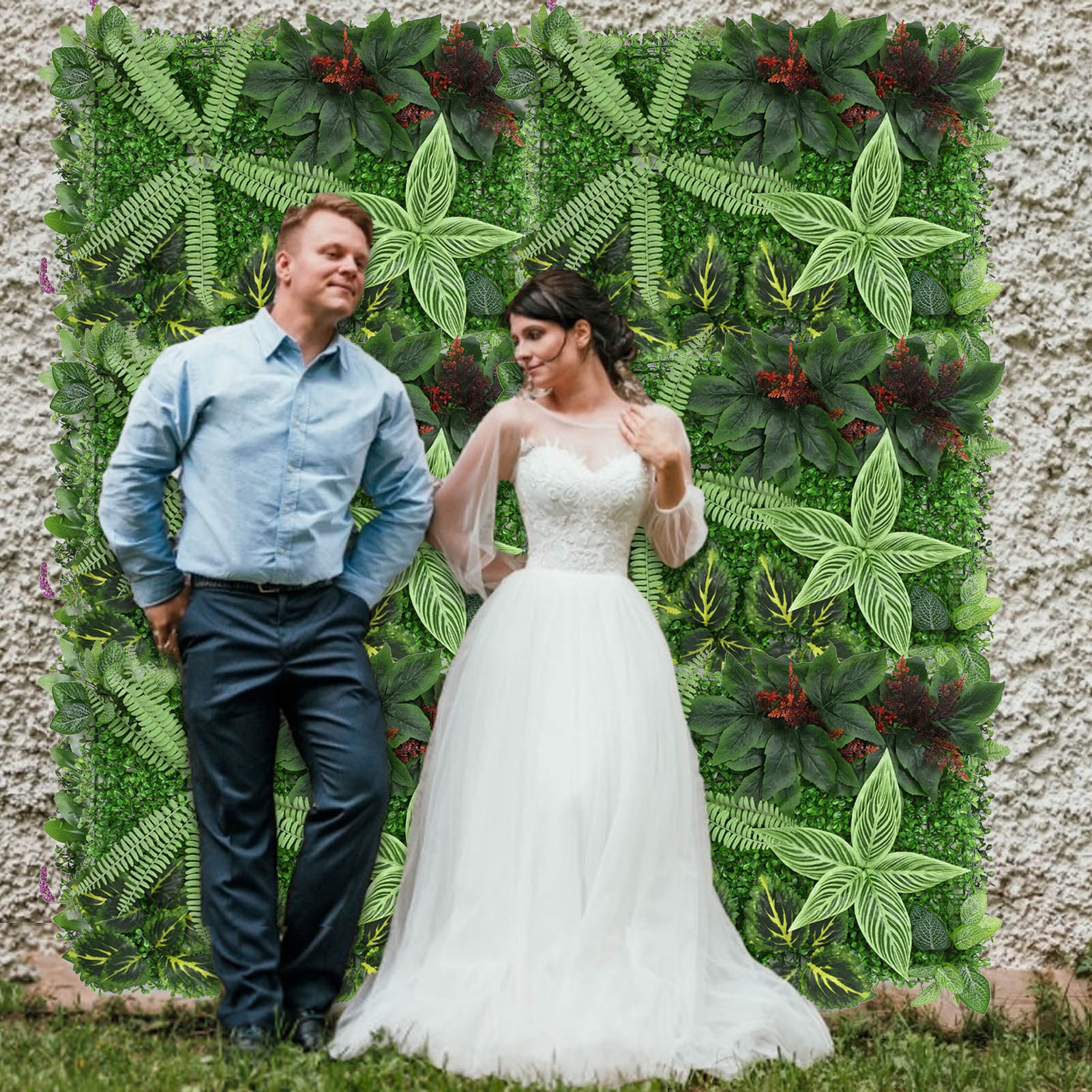 Artificial Plant Hedge Panel UV Protected Privacy Grass Mat Greenery Panel Decor Wall Fence Screen For Outdoor Garden Backyard